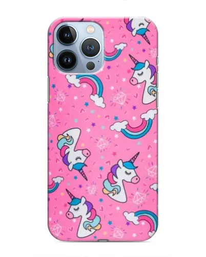 Чехол для iPhone 13 Pro с картинкой «Unicorn паттерн розовый»