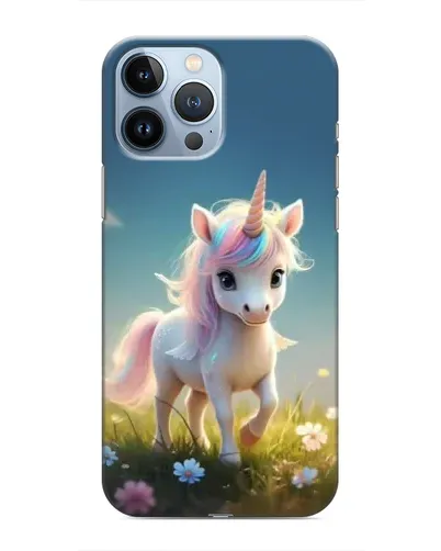 Чехол для iPhone 13 Pro с картинкой «Единорог на поляне»