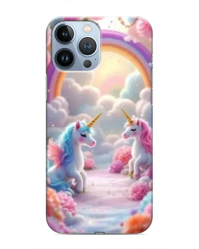 Чехол для iPhone 13 Pro с картинкой «Радуга и единороги»