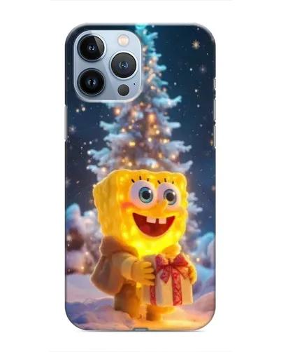 Чехол для iPhone 13 Pro с картинкой «Рождественский Спанч Боб»