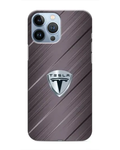 Чехол для iPhone 13 Pro с картинкой «Металлическая текстура Tesla»