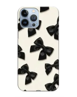 Чохол для iPhone 13 Pro з картинкою «Чорні бантики»