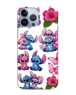 Чехол для iPhone 13 Pro с картинкой «Стикеры Stitch и Angel»