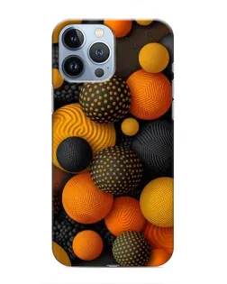 Чохол для iPhone 13 Pro з картинкою «Об'ємні помаранчеві сфери»