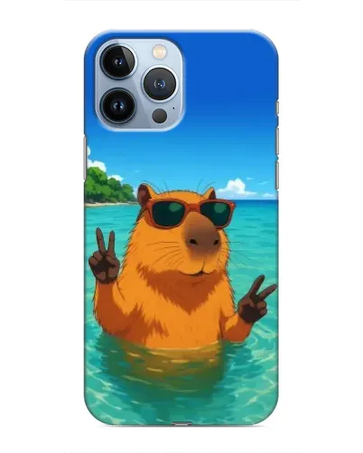 Чехол для iPhone 13 Pro с картинкой «Морская капибара» Чехол для iPhone 13 Pro с картинкой «Морская капибара»