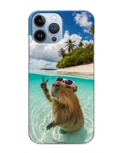 Чехол для iPhone 13 Pro с картинкой «Капибара на море» Чехол для iPhone 13 Pro с картинкой «Капибара на море»