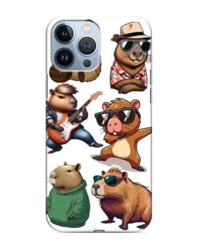 Чехол для iPhone 13 Pro с картинкой «Крутые капибары музыканты» Чехол для iPhone 13 Pro с картинкой «Крутые капибары музыканты»