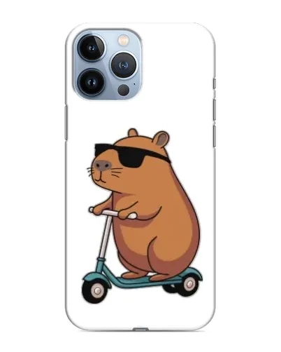 Чехол для iPhone 13 Pro с картинкой «Капибара на самокате» Чехол для iPhone 13 Pro с картинкой «Капибара на самокате»