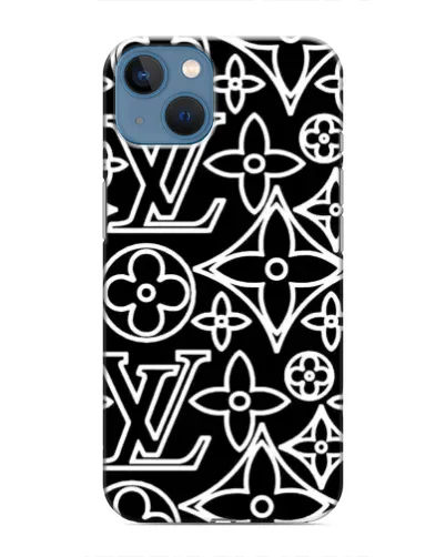 Чохол для iPhone 13 з картинкою «Чорно-білий візерунок LV»