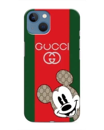 Чехол для iPhone 13 с картинкой «Gucci — полосы и Микки»
