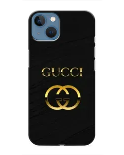 Чехол для iPhone 13 с картинкой «Золотой логотип Gucci»