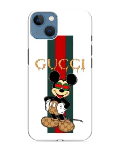 Чехол для iPhone 13 с картинкой «Микки Маус Gucci — полосы»