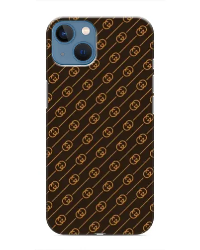 Чехол для iPhone 13 с картинкой «Gucci — золотые диагонали»