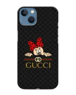 Чехол для iPhone 13 с картинкой «Минни Маус Gucci — черный»