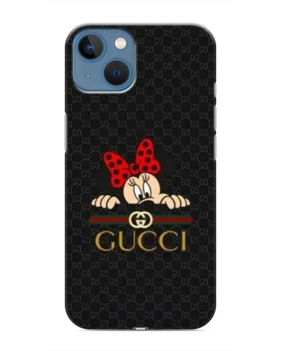 Чехол для iPhone 13 с картинкой «Минни Маус Gucci — черный»