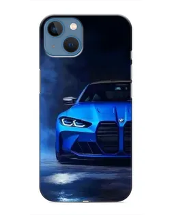 Чехол для iPhone 13 с картинкой «Голубая BMW M4»