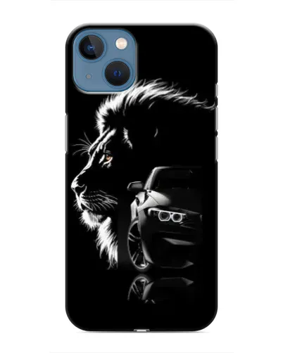Чехол для iPhone 13 с картинкой «BMW и лев» Чехол для iPhone 13 с картинкой «BMW и лев»