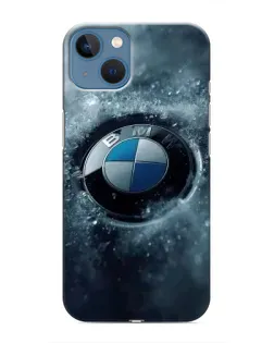Чехол для iPhone 13 с картинкой «Логотип BMW — лед»