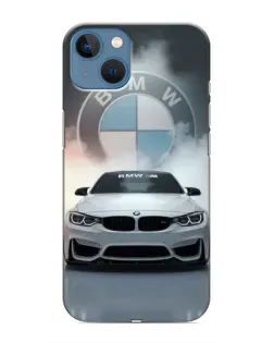 Чехол для iPhone 13 с картинкой «BMW в белом дыму»
