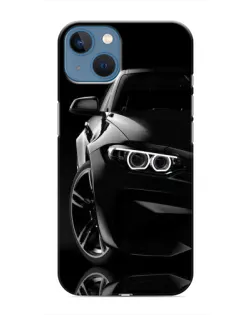 Чехол для iPhone 13 с картинкой «Черная BMW — профиль»