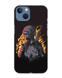 Чехол для iPhone 13 с картинкой «PUBG — огненный силуэт»
