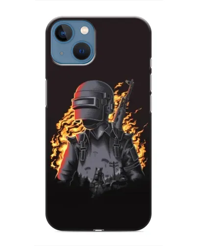 Чехол для iPhone 13 с картинкой «PUBG — огненный силуэт»