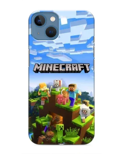 Чехол для iPhone 13 с картинкой «Minecraft классический мир»