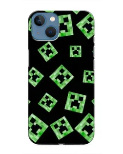 Чехол для iPhone 13 с картинкой «Паттерн с криперами»