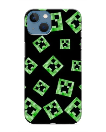 Чехол для iPhone 13 с картинкой «Паттерн с криперами»