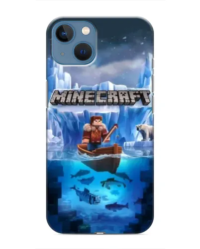 Чехол для iPhone 13 с картинкой «Minecraft ледяной мир»