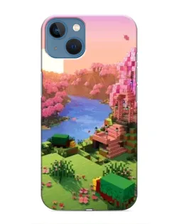 Чехол для iPhone 13 с картинкой «Розовое дерево Minecraft»