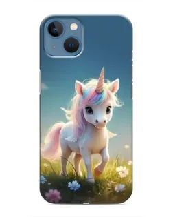 Чехол для iPhone 13 с картинкой «Единорог на поляне»