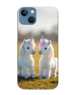Чехол для iPhone 13 с картинкой «Пара единорогов»