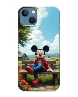 Чехол для iPhone 13 с картинкой «Микки на скамейке»