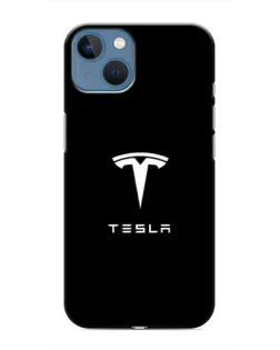 Чехол для iPhone 13 с картинкой «Tesla White Logo»