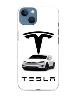 Чехол для iPhone 13 с картинкой «Tesla White Style»