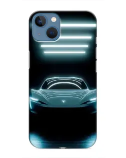 Чехол для iPhone 13 с картинкой «Tesla в неоне»