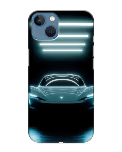 Чехол для iPhone 13 с картинкой «Tesla в неоне» Чехол для iPhone 13 с картинкой «Tesla в неоне»