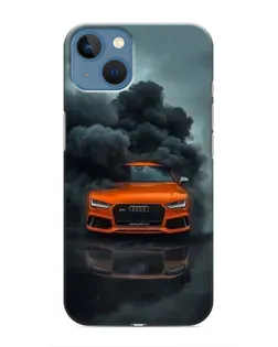 Чехол для iPhone 13 с картинкой «Audi в облаках дыма»