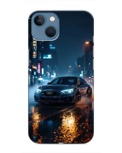 Чехол для iPhone 13 с картинкой «Ночной город и Audi» Чехол для iPhone 13 с картинкой «Ночной город и Audi»