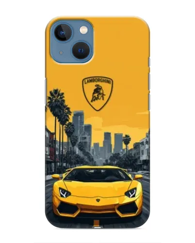 Чехол для iPhone 13 с картинкой «Желтый Lamborghini город» Чехол для iPhone 13 с картинкой «Желтый Lamborghini город»
