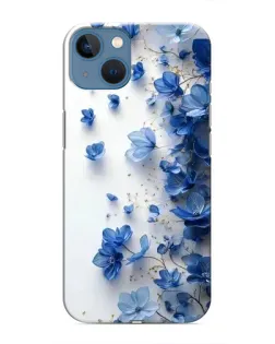 Чехол для iPhone 13 с картинкой «Голубой цветочный каскад»