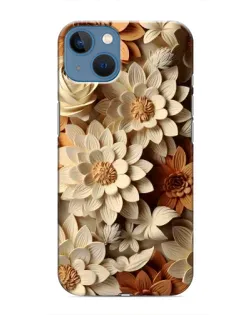 Чехол для iPhone 13 с картинкой «Бежевый флористический декор»