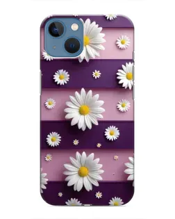 Чехол для iPhone 13 с картинкой «Ромашки на фиолетовом»