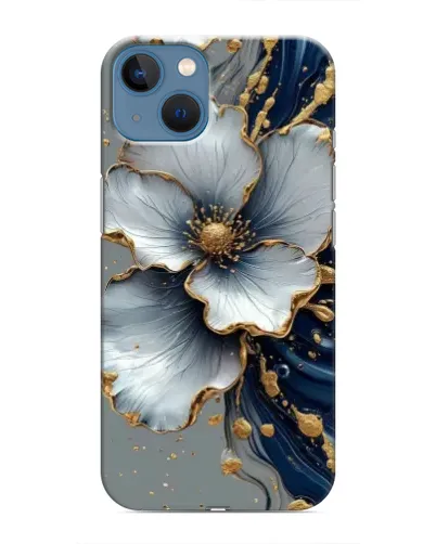 Чехол для iPhone 13 с картинкой «Белый цветок и золотой флюид» Чехол для iPhone 13 с картинкой «Белый цветок и золотой флюид»