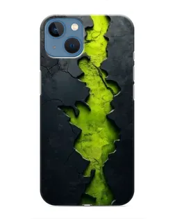 Чехол для iPhone 13 с картинкой «Салатовый разлом скалы»