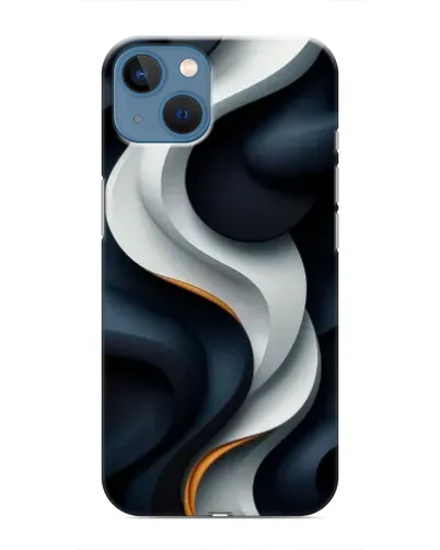 Чехол для iPhone 13 с картинкой «Объемные черно-белые ленты»