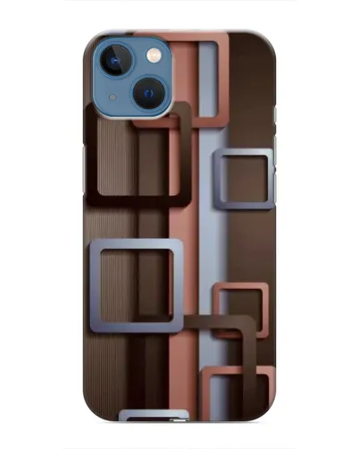 Чехол для iPhone 13 с картинкой «Коричневые объемные квадраты»