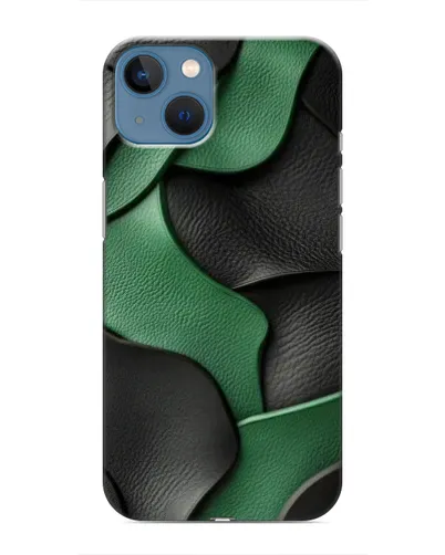 Чехол для iPhone 13 с картинкой «Зеленые кожаные волны»