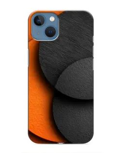 Чехол для iPhone 13 с картинкой «Геометрия оранжевых кругов»